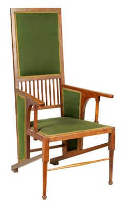 Lot 829 - A LATE 19TH CENTURY ELM LIBERTY STYLE ARM CHAIR