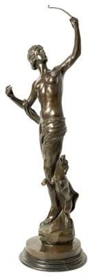 Lot 1176 - A LARGE 20TH CENTURY FIGURAL BRONZE “DIANA THE HUNTRESS”