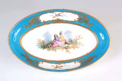 Lot 45 - A FINE 18TH CENTURY SEVRES PORCELAIN SHALLOW OVAL DISH