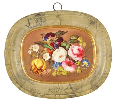 Lot 66 - A 19TH CENTURY ROYAL CROWN DERBY TYPE PORCELAIN PLAQUE IN THE MANNER OF JAMES ROUSE