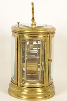 Lot 670 - A LATE 19TH CENTURY FRENCH OVAL REPEATING CARRIAGE CLOCK