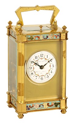 Lot 676 - A LATE 19TH CENTURY FRENCH REPEATING EIGHT DAY CARRIAGE CLOCK