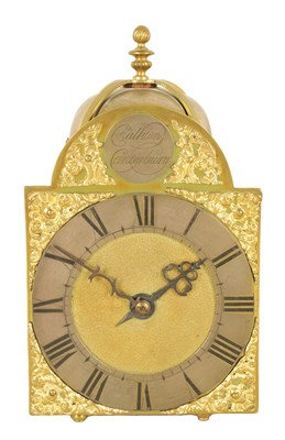 Lot 951 - AN 18TH CENTURY BRASS LANTERN CLOCK WITH LATER MOVEMENT