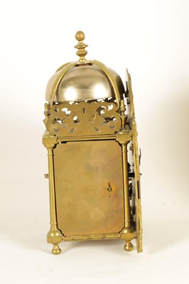 Lot 676 - AN 18TH CENTURY BRASS LANTERN CLOCK WITH LATER MOVEMENT