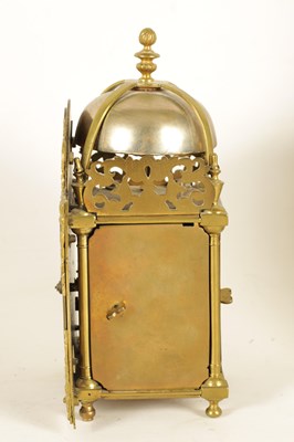 Lot 676 - AN 18TH CENTURY BRASS LANTERN CLOCK WITH LATER MOVEMENT