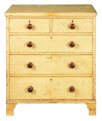 Lot 1039 - A GEORGIAN PAINTED PINE CHEST OF DRAWERS