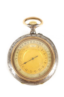 Lot 265 - A LATE 19TH CENTURY MOONPHASE POCKET WATCH WITH CALENDAR DIAL ON REVERSE