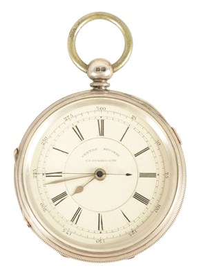 Lot 1334 - H. COHEN, MANCHESTER. A LATE 19TH CENTURY SILVER CHRONOGRAPH POCKET WATCH