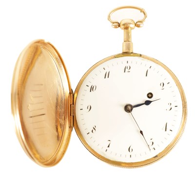 Lot 274 - ROMAN MELLY & ROUX, A CONSTANCE. A LATE 18TH CENTURY 18CT GOLD REPEATING POCKET WATCH