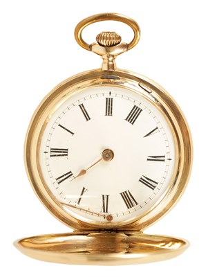 Lot 272 - A SWISS EARLY 20TH CENTURY 14CT GOLD FULL HUNTER POCKET WATCH