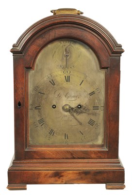 Lot 1092 - LE GRAVE, LONDON. A GEORGE III DOUBLE FUSEE BRACKET CLOCK