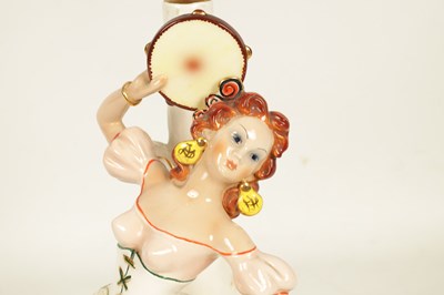 Lot 30 - A 20TH CENTURY G GIRARDI ITALIAN CERAMIC FIGURAL LAMP