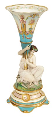 Lot 1303 - A FRENCH NEOCLASSICAL PORCELAIN AND BISQUE CENTREPIECE