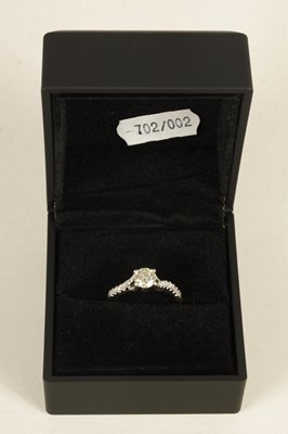 Lot 242 - A LADIES 18CT WHITE GOLD SOLITAIRE DIAMOND RING