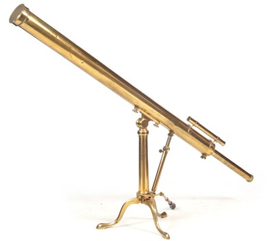 Lot 430 - DOLLOND, LONDON A GOOD EARLY 19TH CENTURY LACQUERED BRASS 3" REFRACTING TELESCOPE IN FITTED MAHOGANY CASE