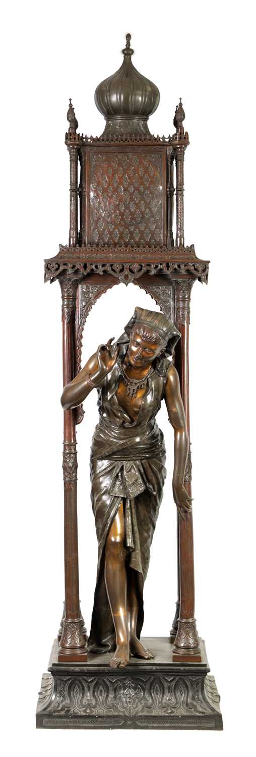 Lot 839 - A MAGNIFICENT LIFE SIZE 19TH CENTURY FRENCH ISLAMIC STYLE FIGURAL BRONZE