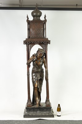 Lot 839 - A MAGNIFICENT LIFE SIZE 19TH CENTURY FRENCH ISLAMIC STYLE FIGURAL BRONZE