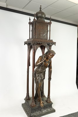 Lot 839 - A MAGNIFICENT LIFE SIZE 19TH CENTURY FRENCH ISLAMIC STYLE FIGURAL BRONZE