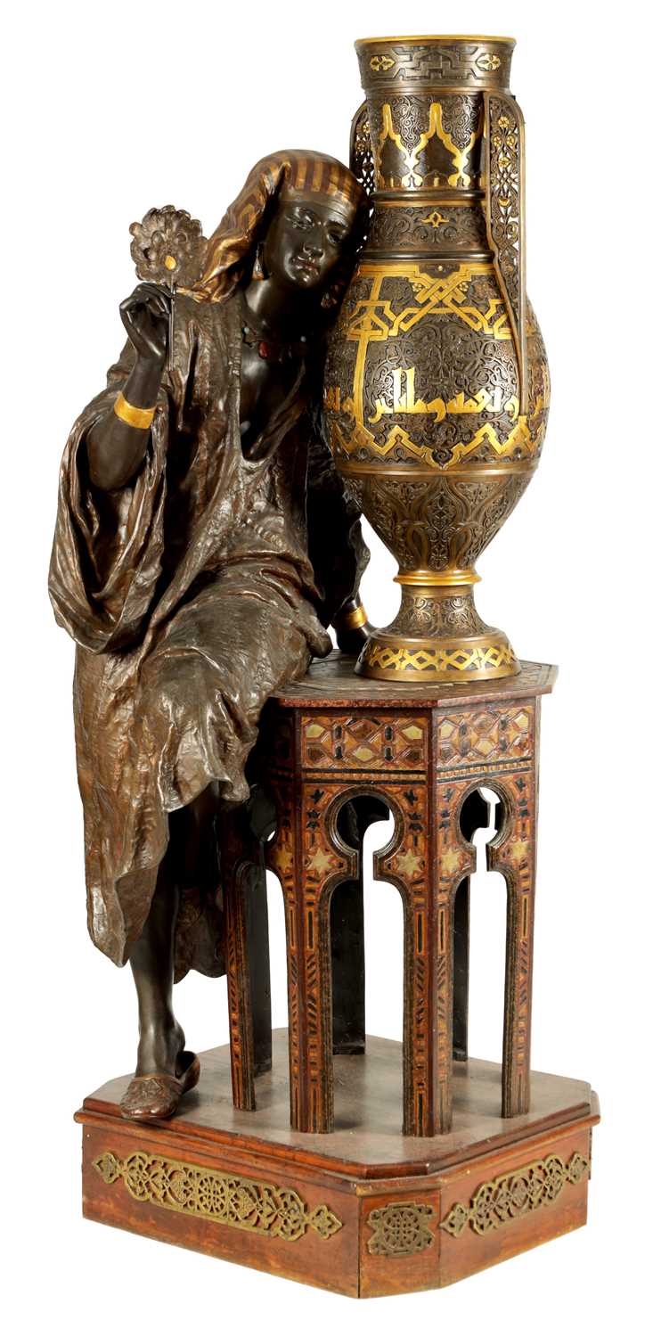 Lot 720 - ATT. TO LOUIS HOTTOT (1834-1905) A LATE 19TH CENTURY MASSIVE LIFE SIZE BRONZED ORIENTALIST SCULPTURE