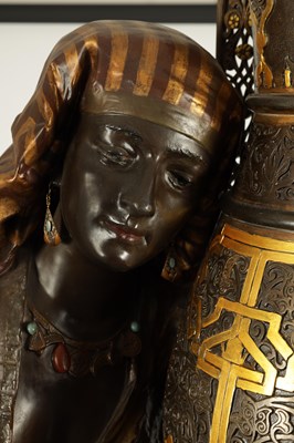 Lot 720 - ATT. TO LOUIS HOTTOT (1834-1905) A LATE 19TH CENTURY MASSIVE LIFE SIZE BRONZED ORIENTALIST SCULPTURE