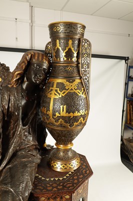 Lot 720 - ATT. TO LOUIS HOTTOT (1834-1905) A LATE 19TH CENTURY MASSIVE LIFE SIZE BRONZED ORIENTALIST SCULPTURE