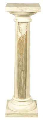 Lot 715 - A LATE 19TH CENTURY VEINED WHITE MARBLE COLUMN PEDESTAL