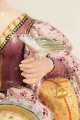 Lot 76 - A PAIR OF 19TH CENTURY FRENCH FIGURAL PORCELAIN PERFUME BOTTLES BY JACOB PETIT