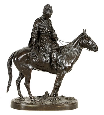 Lot 929 - E. NAHCEPE. A LATE 19TH CENTURY RUSSIAN PATINATED BRONZE SCULPTURE