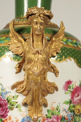 Lot 109 - A LARGE 19TH CENTURY ORMOLU MOUNTED SEVERS STYLE PORCELAIN HALL VASE AND COVER