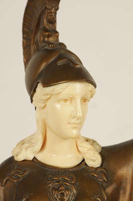 Lot 732 - GOTTHILF JAEGER. AN ART DECO GERMAN BRONZE AND IVORY FIGURE