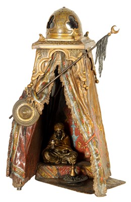 Lot 823 - FRANZ BERGMAN. AN EARLY 20TH CENTURY AUSTRIAN COLD-PAINTED BRONZE ORIENTALIST TABLE LAMP