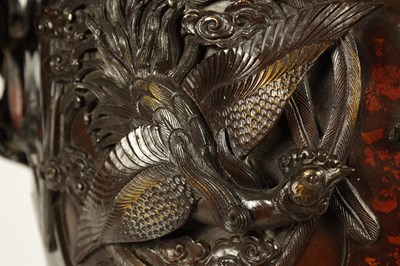 Lot 327 - A LARGE JAPANESE MEIJI PERIOD PATINATED KORO AND COVER