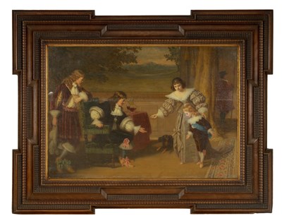 Lot 368 - A 19TH CENTURY OIL ON CANVAS OF A SPANISH INTERIOR SCENE