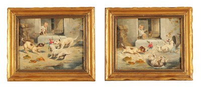 Lot 1020 - H. DOGGMAN. A PAIR OF 19TH CENTURY OILS ON WOOD PANELS.