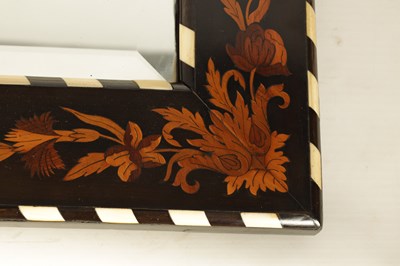 Lot 1075 - A LATE 19TH CENTURY ITALIAN MARQUETRY FALCHINI BROTHERS HANGING MIRROR