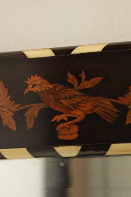 Lot 1075 - A LATE 19TH CENTURY ITALIAN MARQUETRY FALCHINI BROTHERS HANGING MIRROR