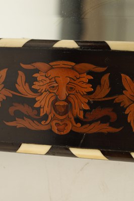 Lot 1075 - A LATE 19TH CENTURY ITALIAN MARQUETRY FALCHINI BROTHERS HANGING MIRROR