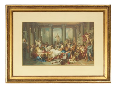 Lot 358 - A LARGE AND IMPRESSIVE 19TH CENTURY PRINT OF THOMAS COUTURE’S “THE ROMANS IN THIER DECADENCE”