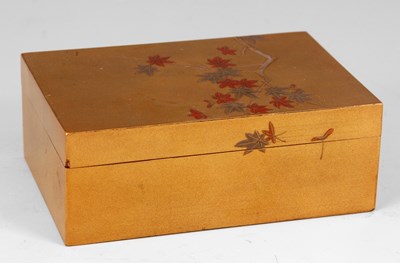 Lot 98 - A 19TH CENTURY ORIENTAL LACQUERED AND GILT BOX...