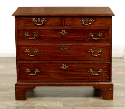 Lot 1664 - A GOOD GEORGE III MAHOGANY CHEST OF DRAWERS OF SMALL SIZE