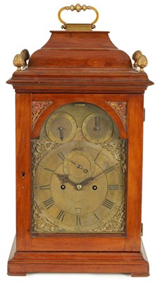 Lot 1030 - DANIEL DE SAINT LEU, WATCHMAKER TO HER MAJESTY, LONDON. A GEORGE III MAHOGANY VERGE BRACKET CLOCK