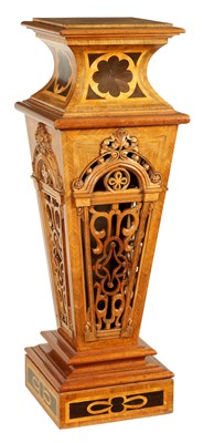 Lot 1144 - A LATE 19TH CENTURY AESTHETIC PERIOD INLAID WALNUT PEDESTAL