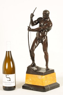 Lot 619 - H. RIESE. A STYLISH ART DECO FIGURAL BRONZE OF AN ARCHER