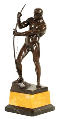 Lot 619 - H. RIESE. A STYLISH ART DECO FIGURAL BRONZE OF AN ARCHER