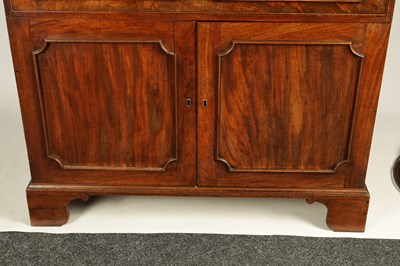 Lot 1040 - A GEORGE III MAHOGANY SECRETAIRE BOOKCASE HAVING GOOD COLOUR AND PATINATION