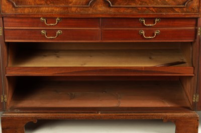 Lot 1040 - A GEORGE III MAHOGANY SECRETAIRE BOOKCASE HAVING GOOD COLOUR AND PATINATION