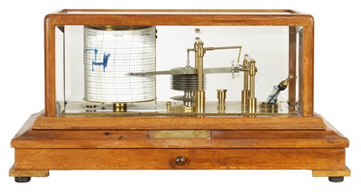 Lot 476 - A NEGRETTI & ZAMBRA MAHOGANY CASED BAROGRAPH