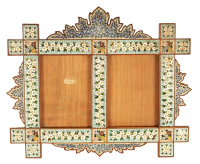 Lot 723 - A 19TH CENTURY ITALIAN MICRO-MOSAIC DOUBLE PICTURE FRAME