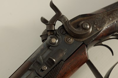 Lot 382 - GILBY PATENT, A RARE 19TH CENTURY DOUBLE PERCUSSION BREACH LOADING RIFLE