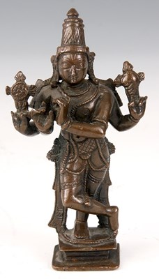 Lot 185 - A SMALL LATE 19TH CENTURY BRONZE INDIAN...